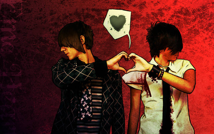 Emo Heart Background by Andraous