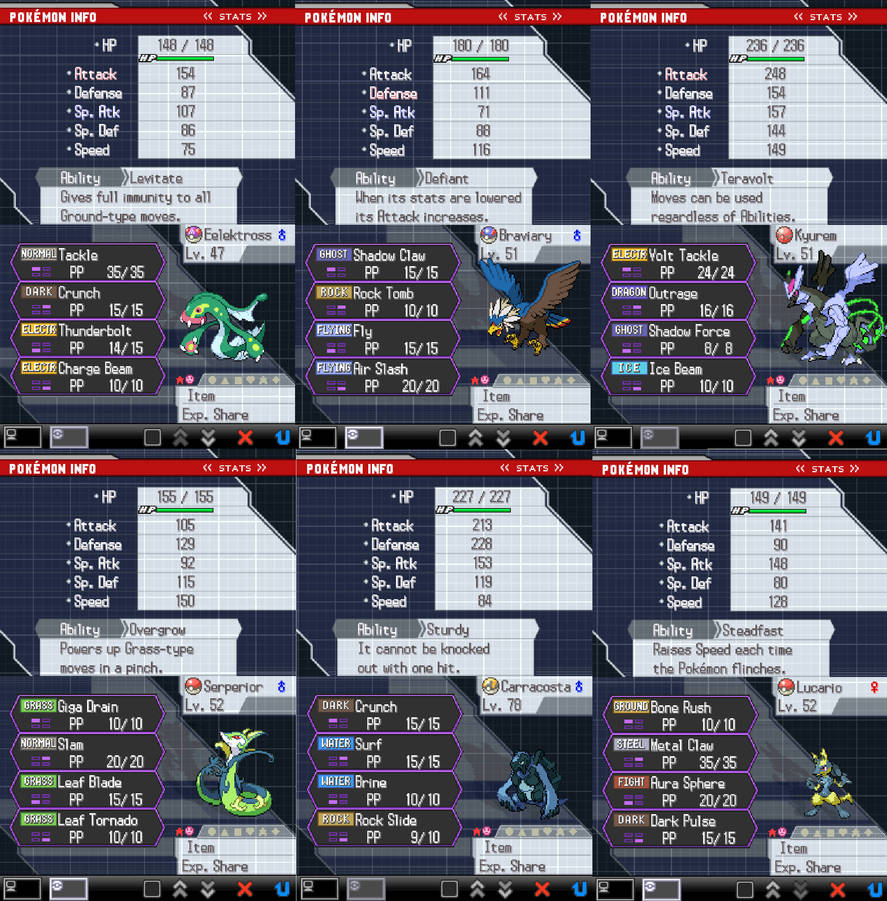 Pokemon White 2 : My Pokemon Team by LunaHydreigon on DeviantArt