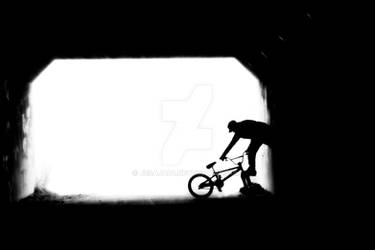 bmx in tunnel