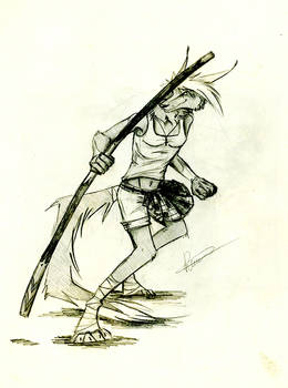 pencil drawing/new scotland warrior
