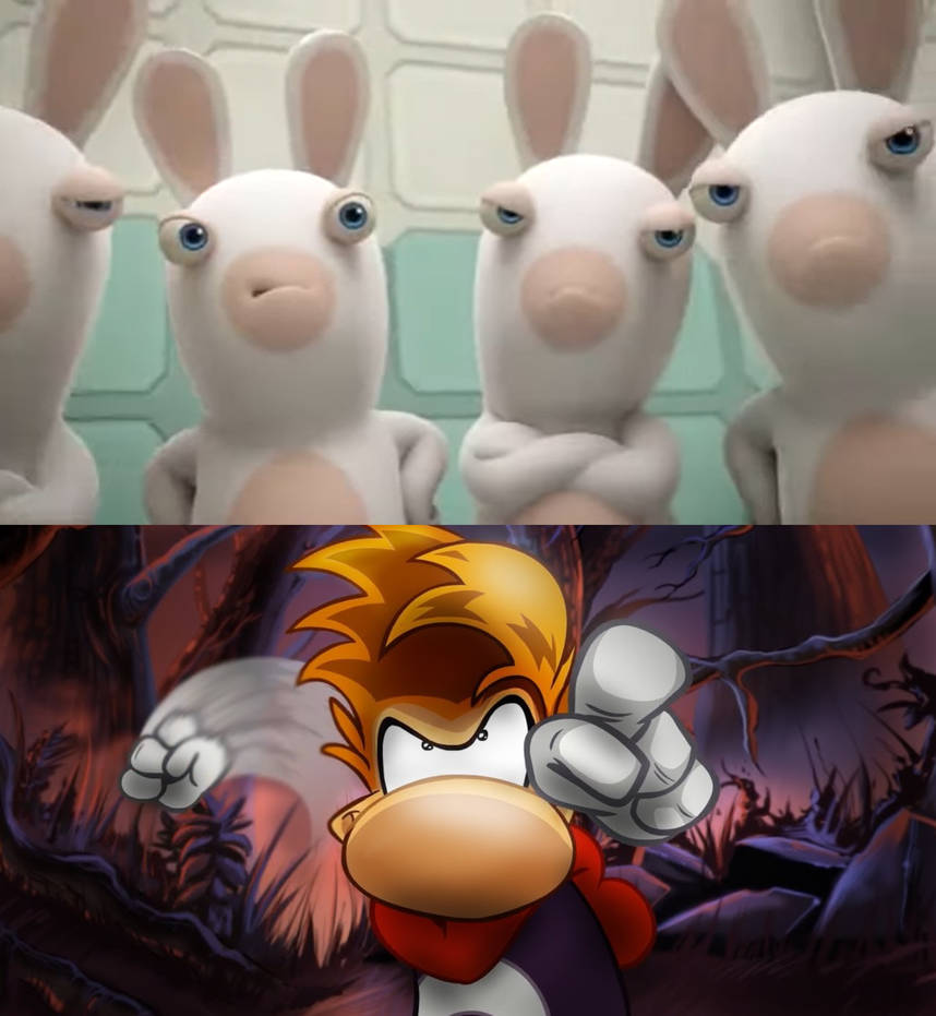 Rabbids Vs Rabbits Deviantart Rabbids Vs Rayman by CupheadxXxBendy123 on DeviantArt