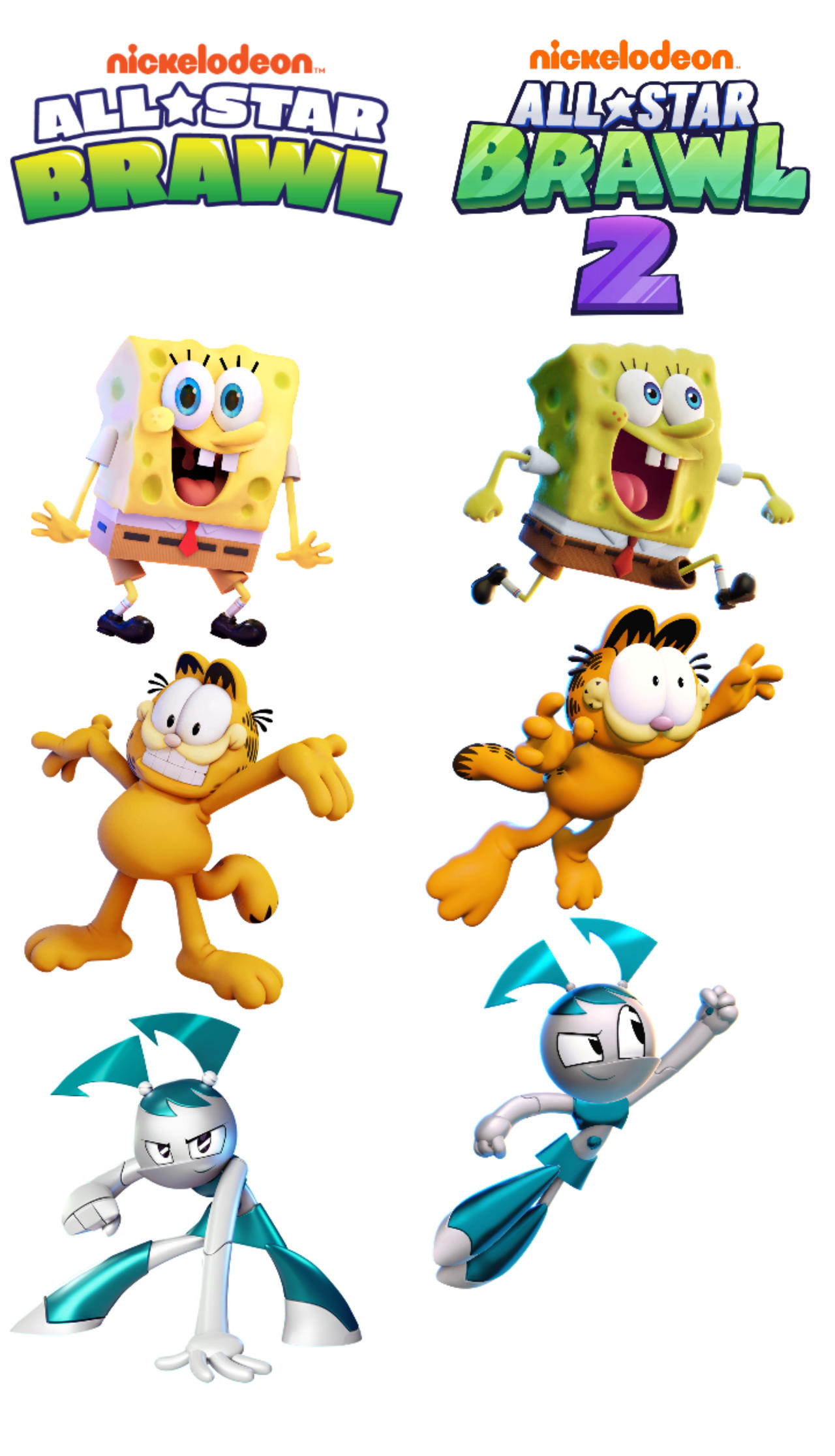 Spongebob Garfield And Jenny In Nasb 1 And Nasb 2 by CupheadxXxBendy123 ...