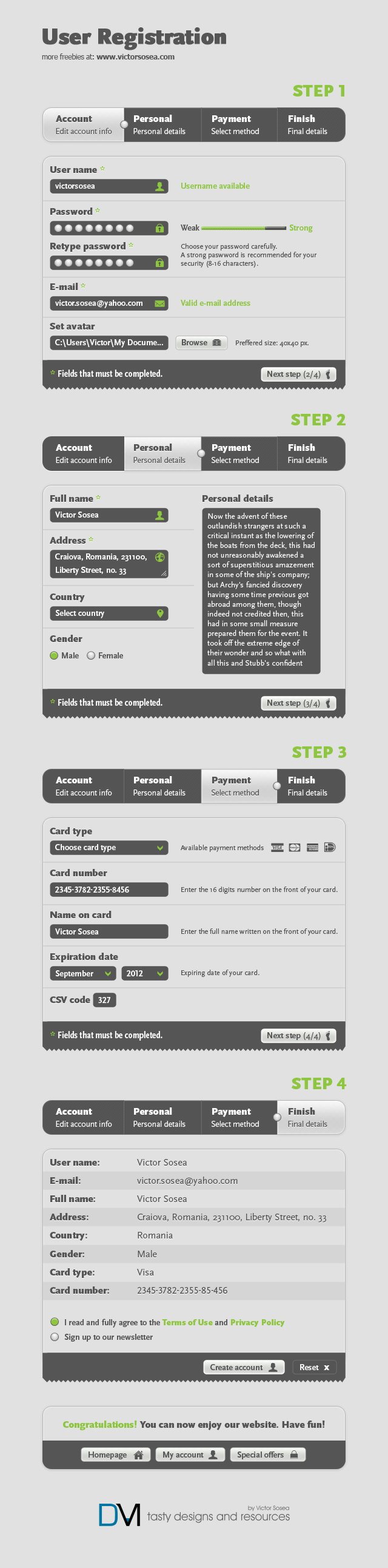 User Registration Free PSD