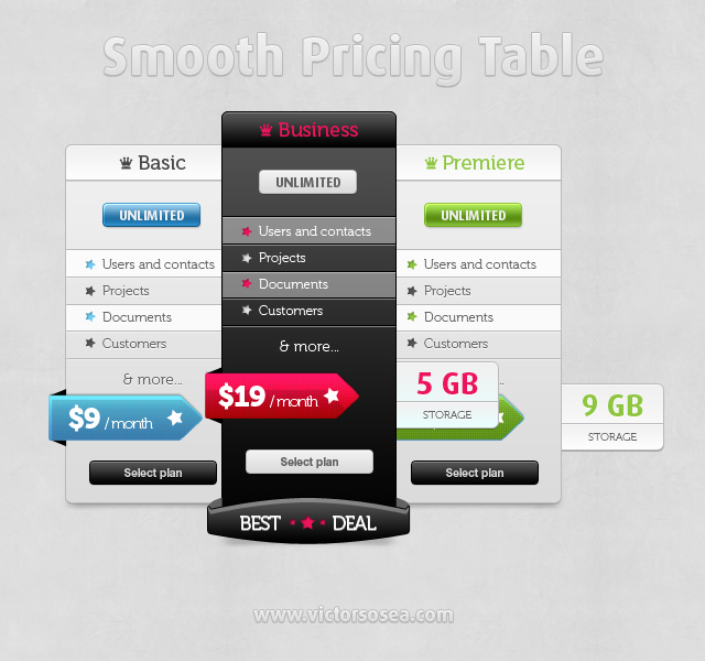 Smooth Pricing Table