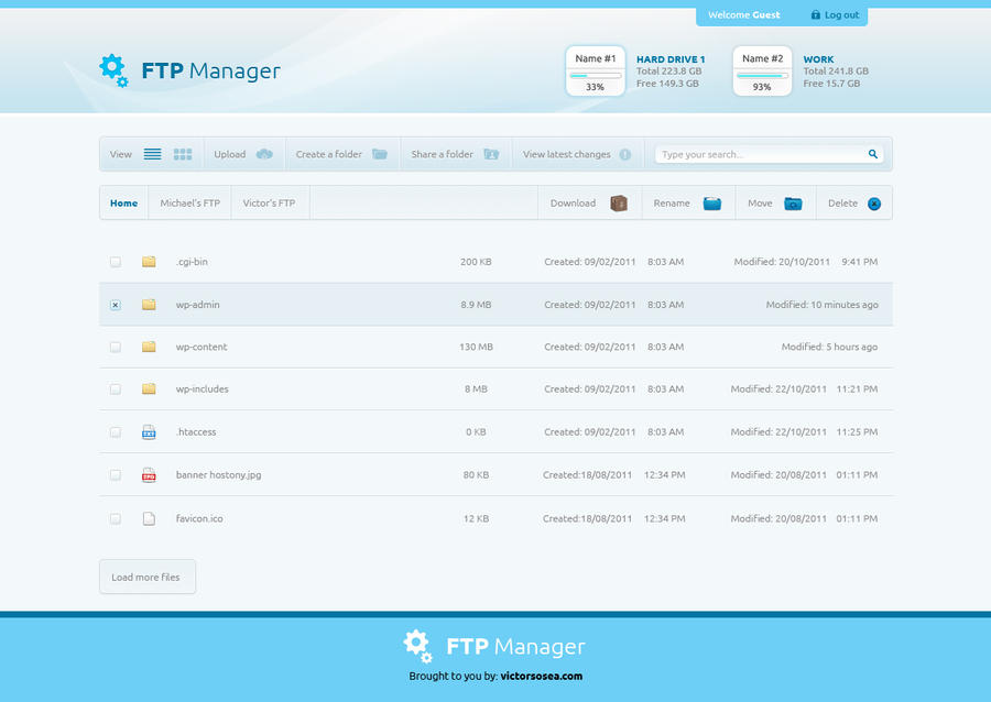 FTP Manager Free PSD by victorsosea