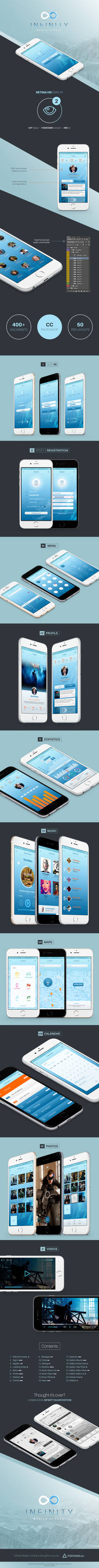 Infinity Mobile UI Free PSD
