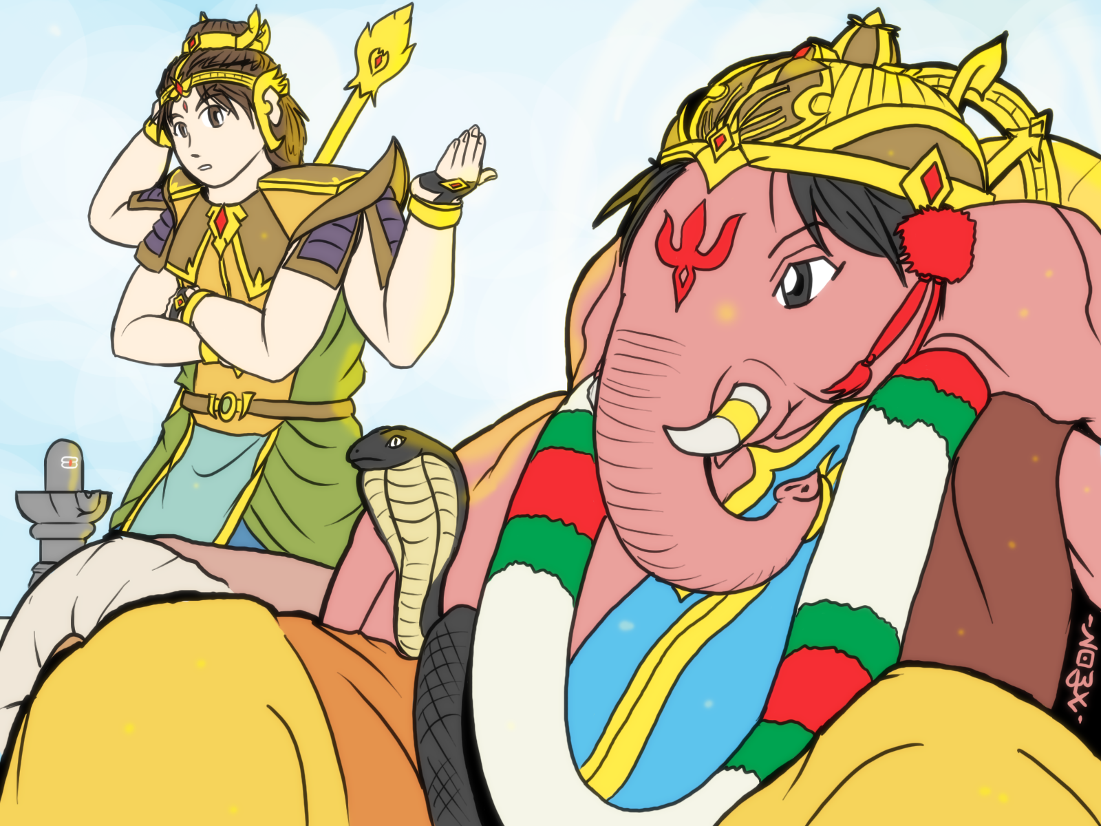 Ganesha and Murugan - Relax time