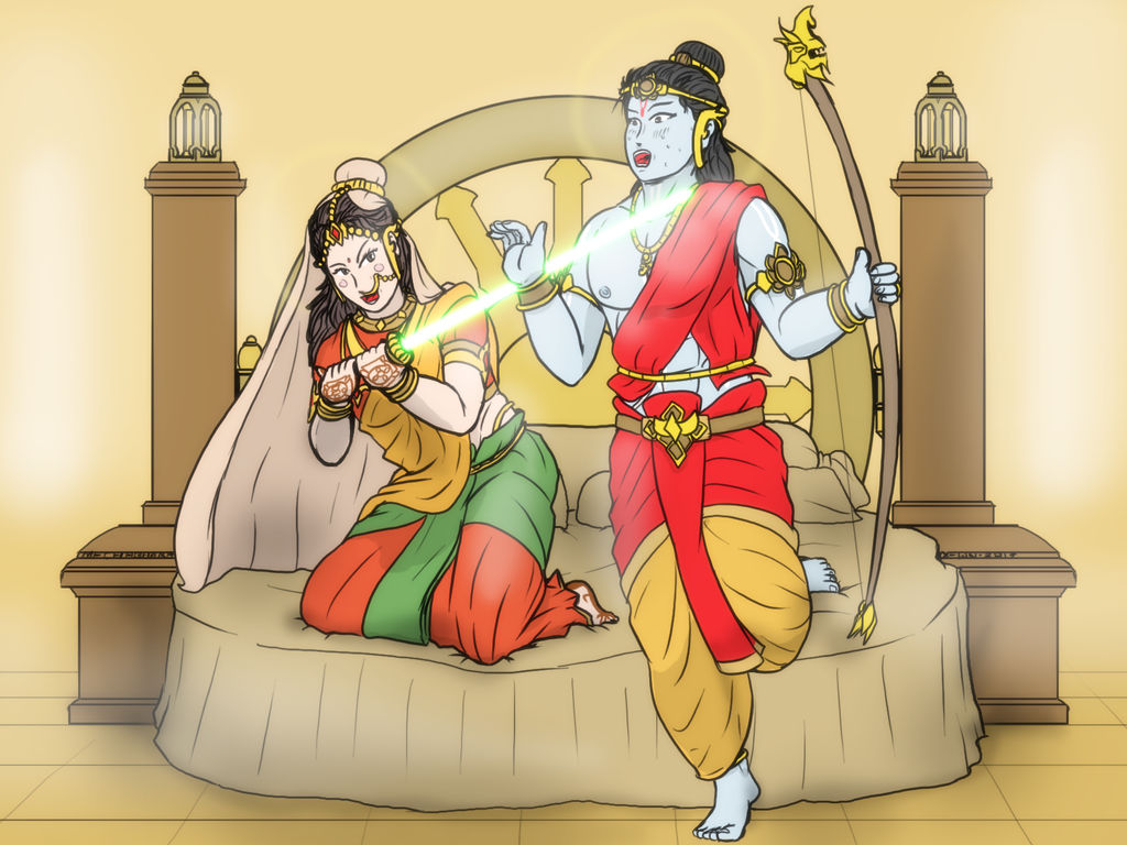 Rama and Sita - Ikshvaku love moment by VachalenXEON on DeviantArt