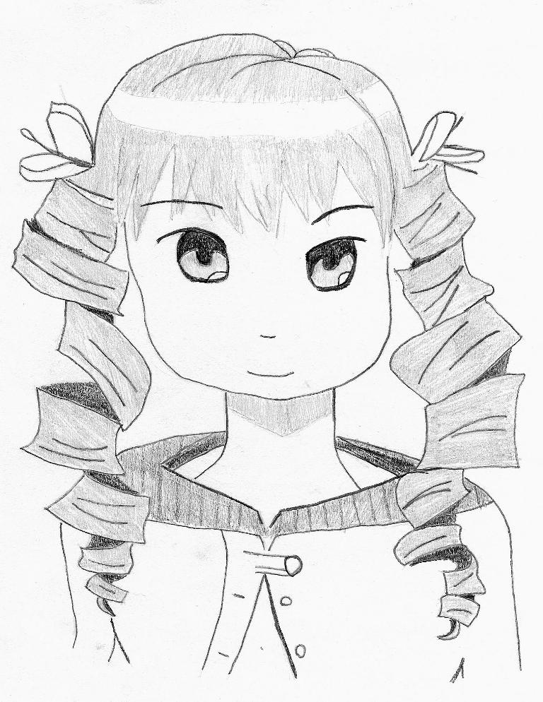 curly anime hair drawing