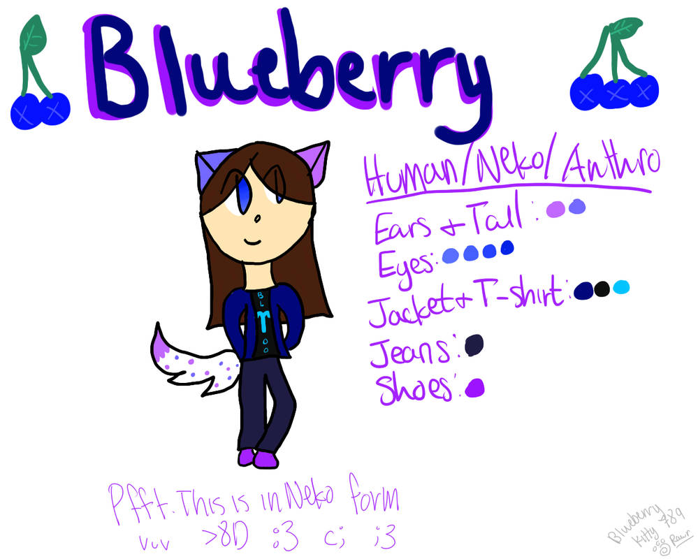 Blue Raspberry Humanized Blueberry Human/Neko/Anthro Temporary Reference by shuukaw on DeviantArt