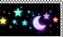 rainbow moon and stars . f2u stamp