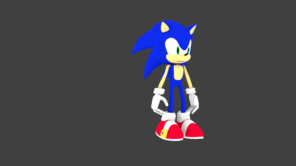 Sonic The Hedgehog 3d model, I made in Blender.