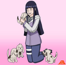 Hinata with Inuzuka Puppies