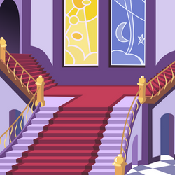 mlp S2E1 canterlot castle main stairs