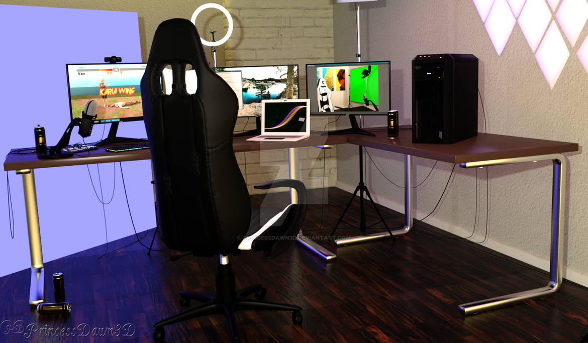 Influencer Computer Setup Showcase: The Streaming Influencer Setup by Princessdawn3D on DeviantArt
