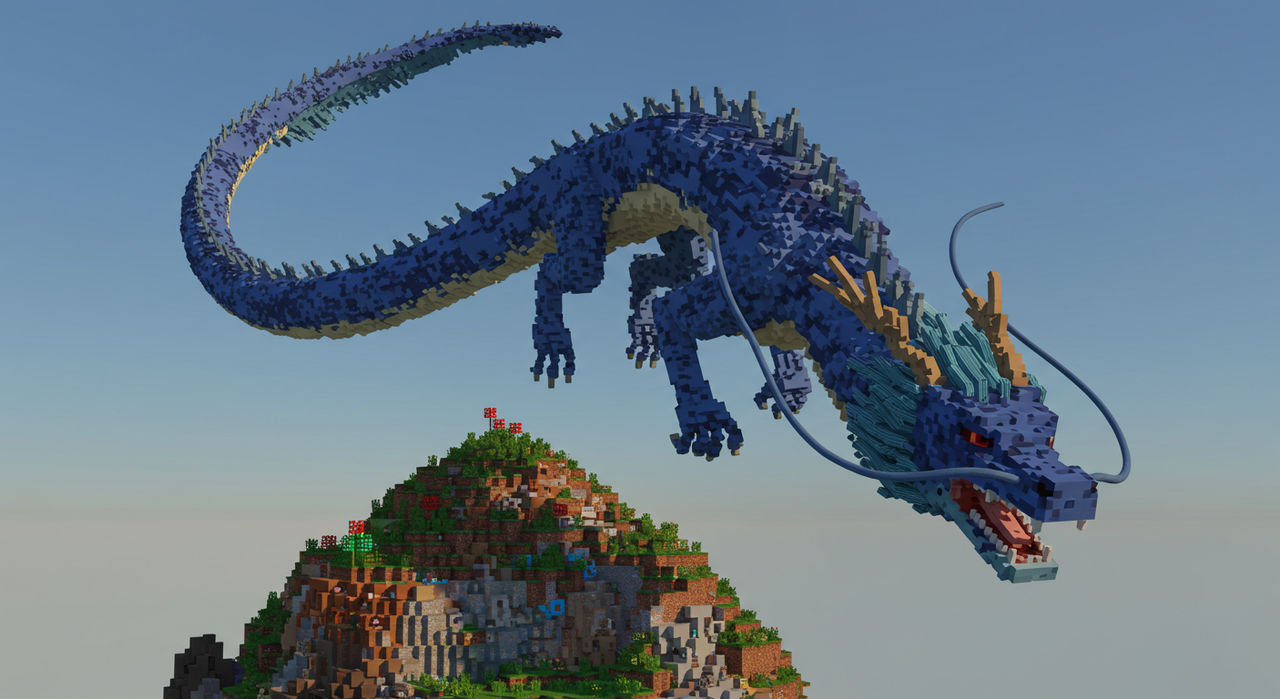 Minecraft Style Dragon Minecraft Chinese dragon by BrickMaster-SK93 on DeviantArt
