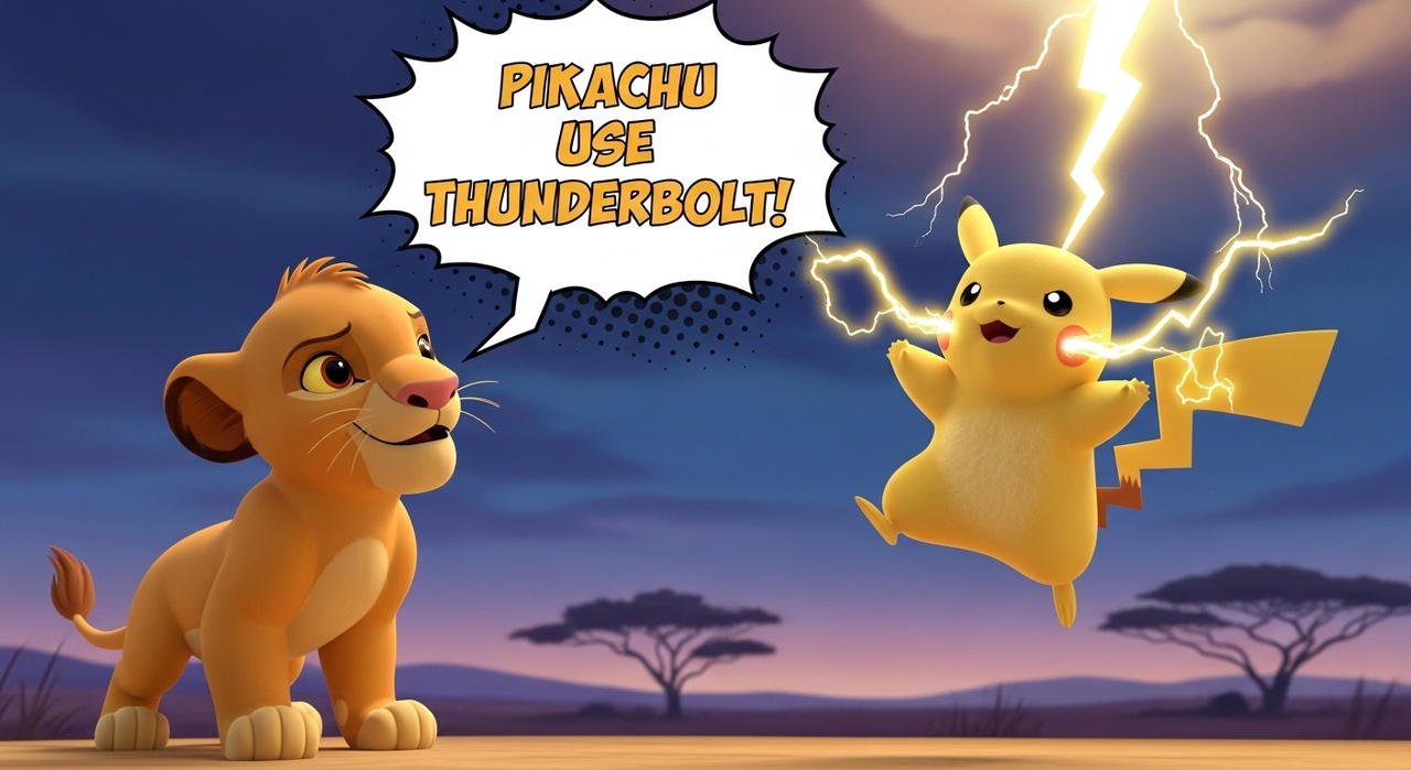 Simba training Pikachu by BrickMaster-SK93 on DeviantArt