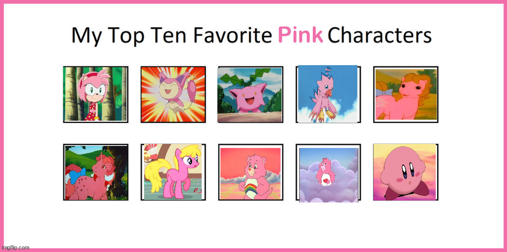 Pink Deviantart Top 10 Pink Characters by srmthfgfan724 on DeviantArt