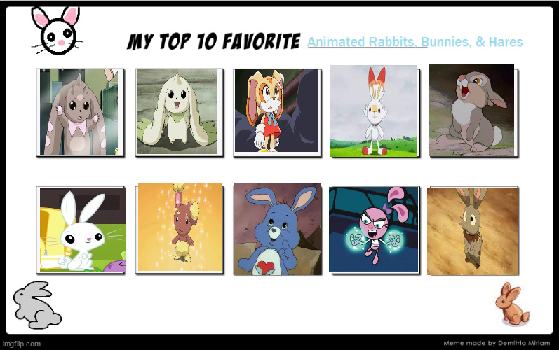 Top 10 Favorite Rabbits by srmthfgfan724 on DeviantArt