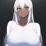 Soft Skin Tight Shirt Dark Skin White Hair Blue Ey