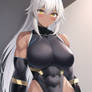 Muscle Armor Silver Hair Yellow Eyes Dark Skin Gir