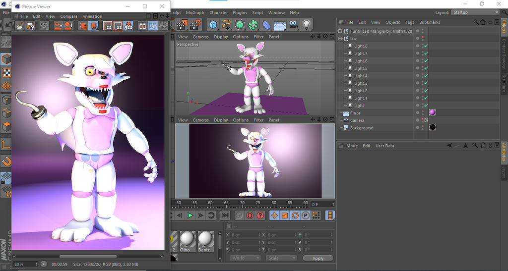 Funtilized Mangle V2 - C4d by math1520 on DeviantArt