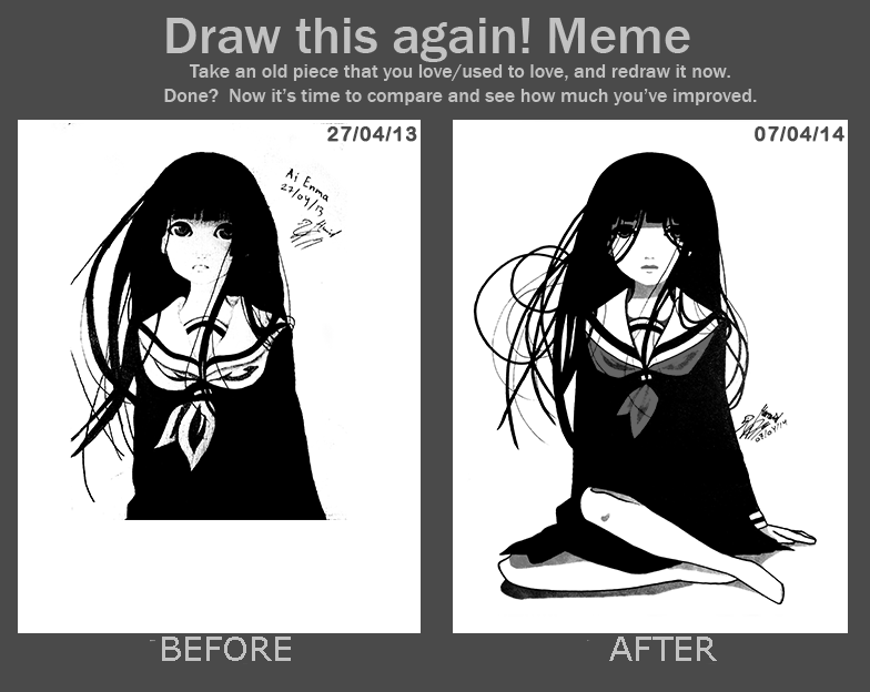 Redraw of first anime drawing 27/04/14 -- 07/04/14