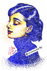 Audrey Hepburn -  Pointillism Coloured - NO. 002