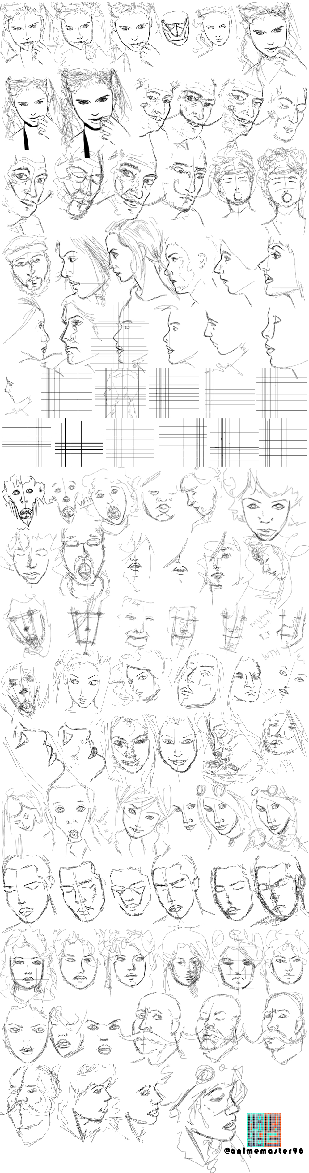 100 Sketch Challenge In 1 Day - Faces - Round #002