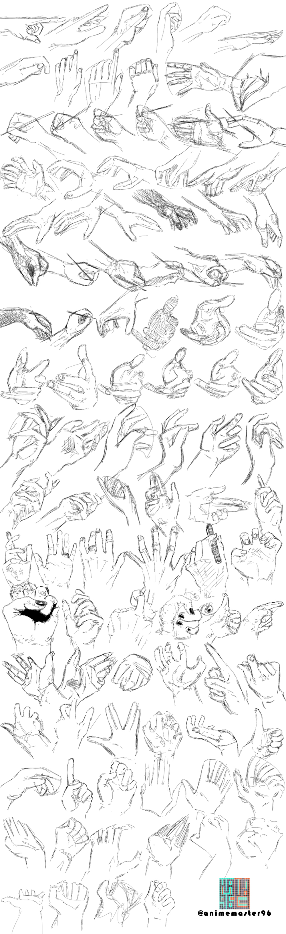 100 Sketch Challenge In 1 Day - Hands - Round #003