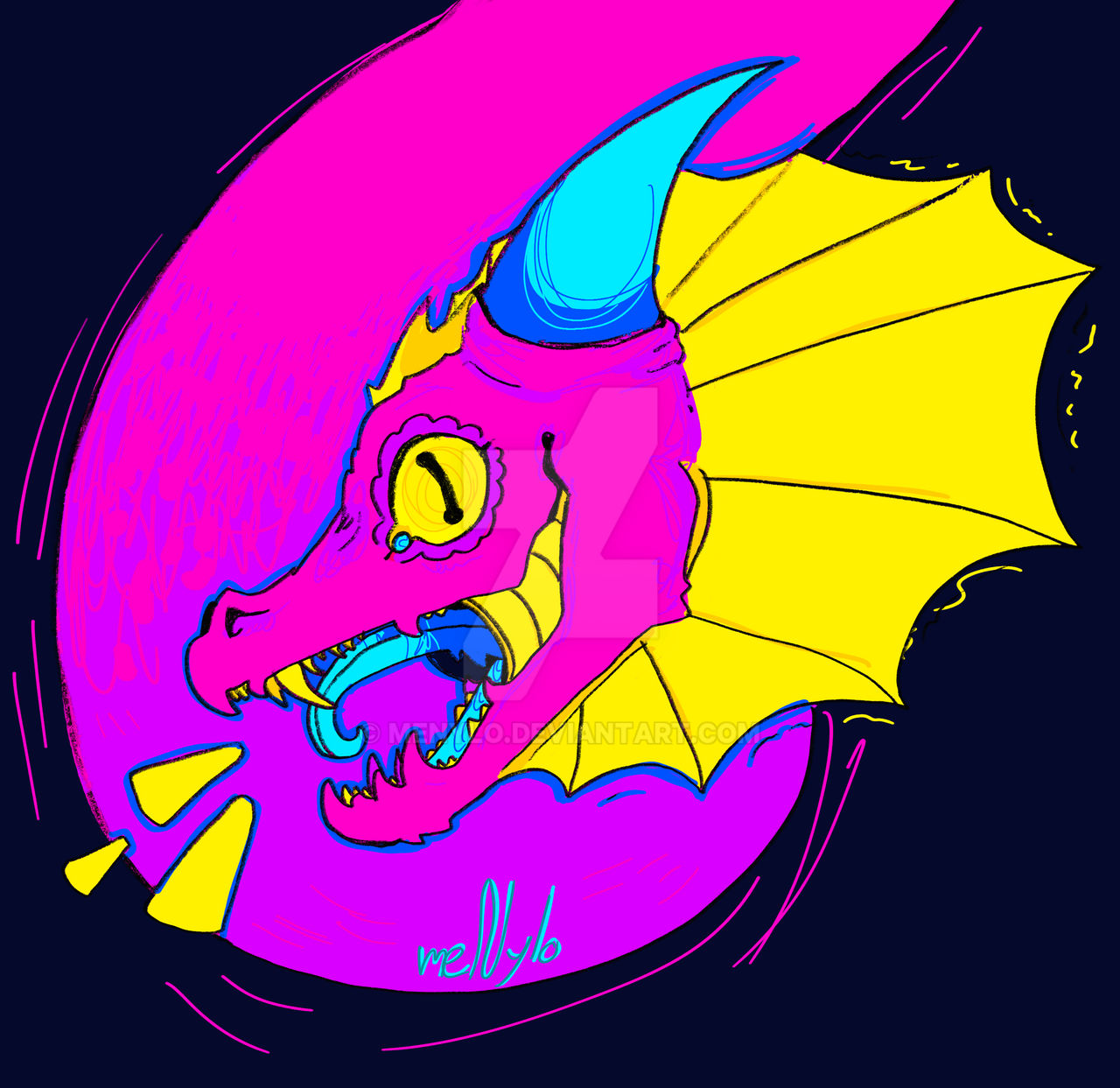 Neon Dragon by meNylo on DeviantArt