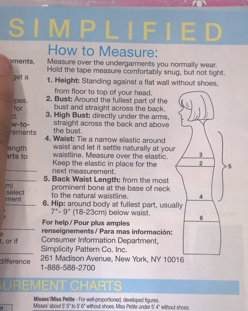 Measurment Tailoring Guide by Simplicity.com