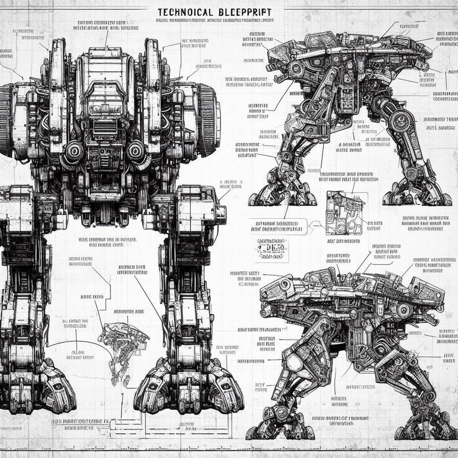 Mech Technical design 00004 by DumpsterFireRaccoon on DeviantArt