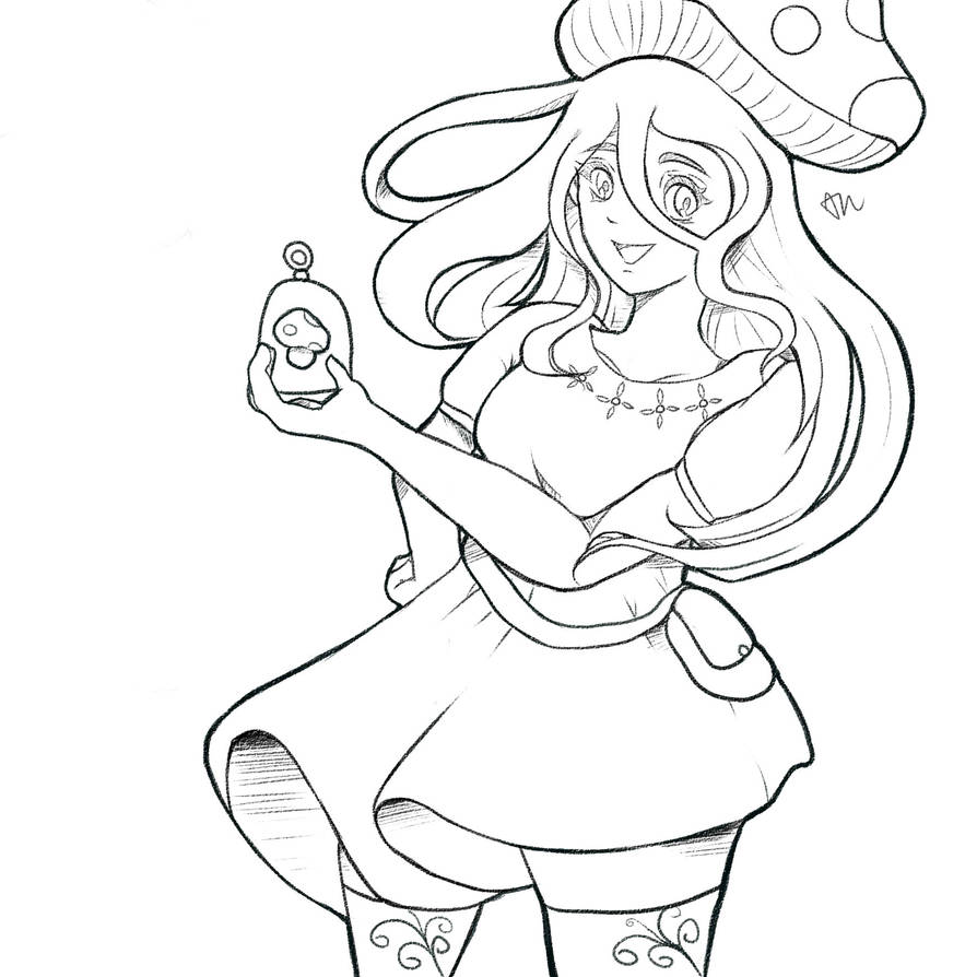 Mushroom girl lineart by azuyuu on deviantart Mushroom girl lineart by azuyuu on deviantart
