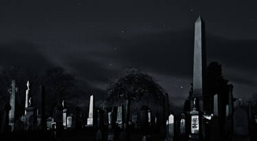 Spooky Graveyard at night