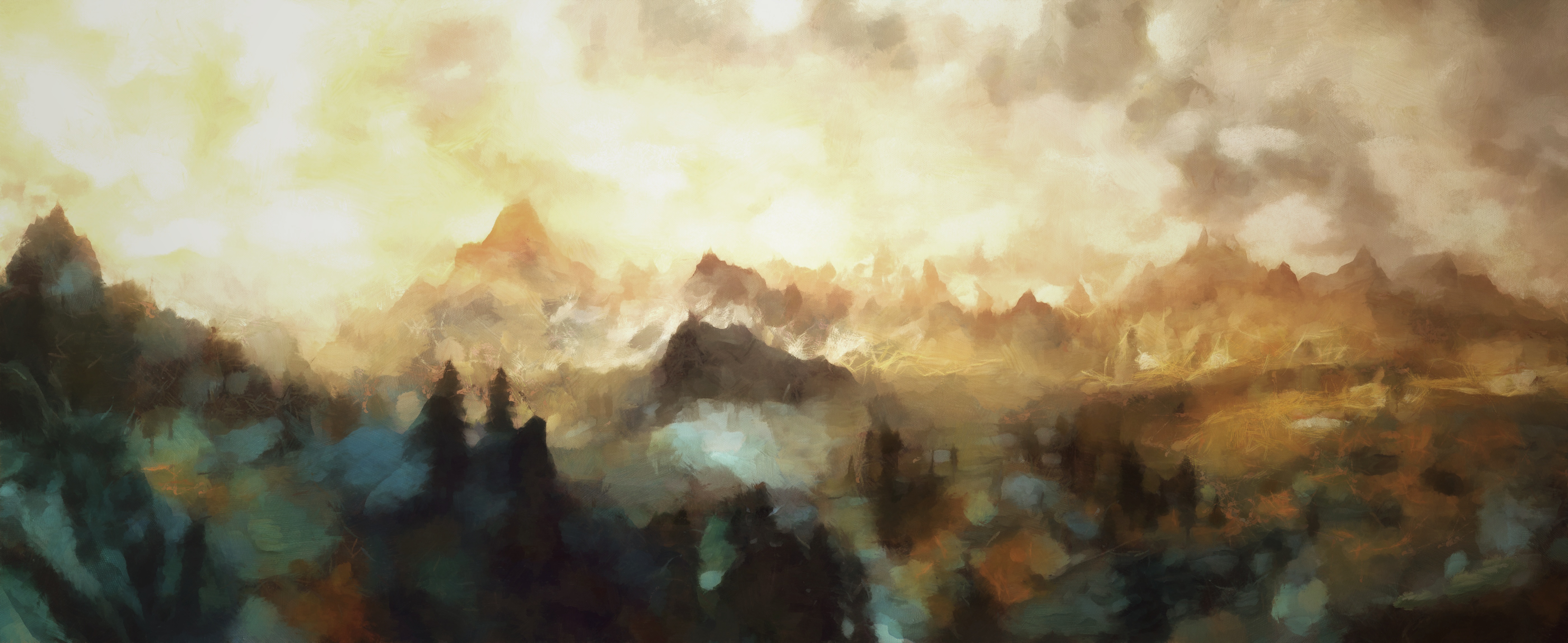 Skyrim landscape (Underpaint)