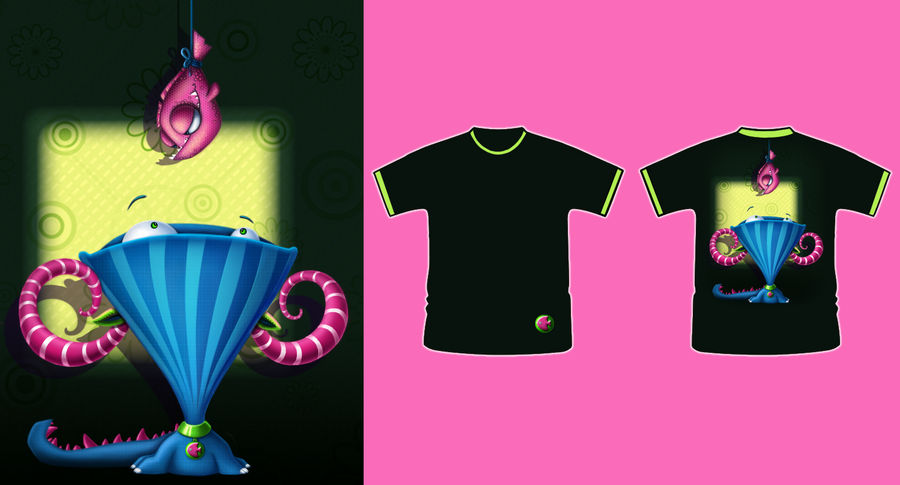 Game! (cute monsters t-shirt) by ElitsaBlagoeva