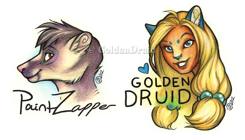 Golden Druid and Paint Zapper Badges