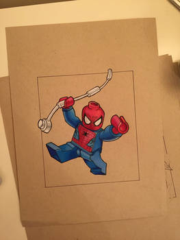 Lego spiderman prismacolor