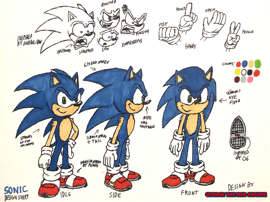 Fast Sonic Outline.pdf Sonic The Hedgehog: Sonic (Full Speed) Model Sheet by ...