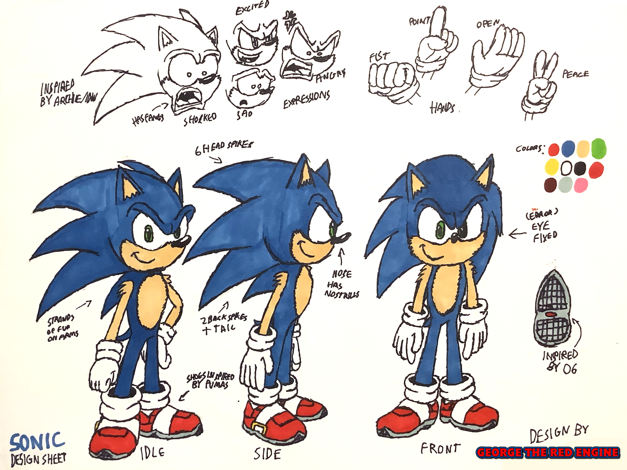 First Sonic Model Sonic The Hedgehog: Sonic (Full Speed) Model Sheet by ...