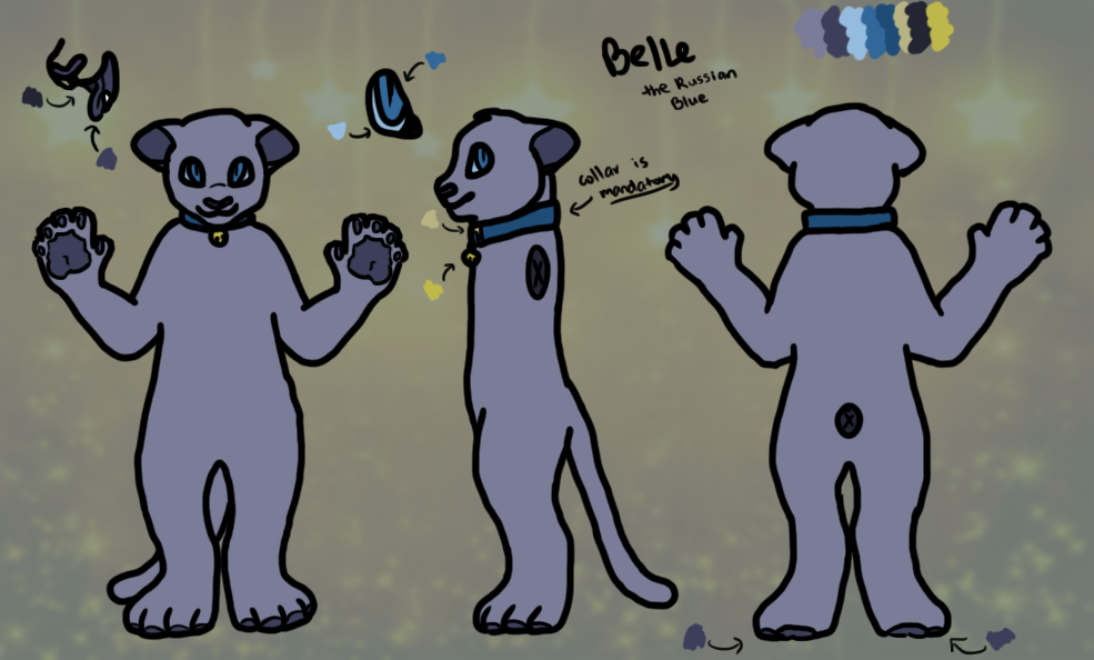 Belle Fursuit Concept Reference Sheet