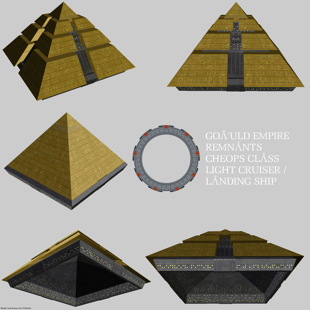 Cheops Class Reference Goa'uld Cheops class mothership by Chiletrek on DeviantArt
