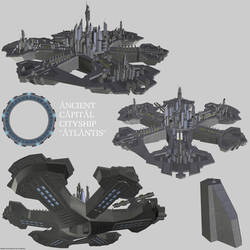 Ancient Capital Cityship Atlantis render