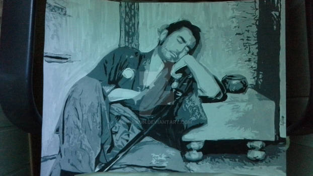 Toshiro Mifune Art - Sleeping sanjuro