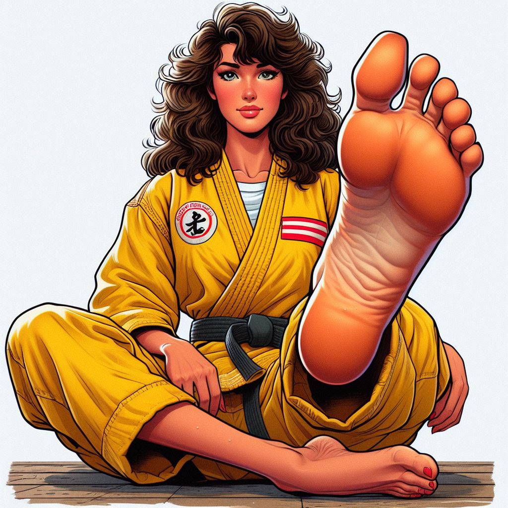 April o'neil showing her foot by Kicksoles on DeviantArt