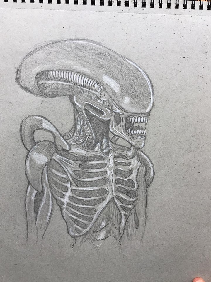 How to draw Alien (Alien Covenant) 