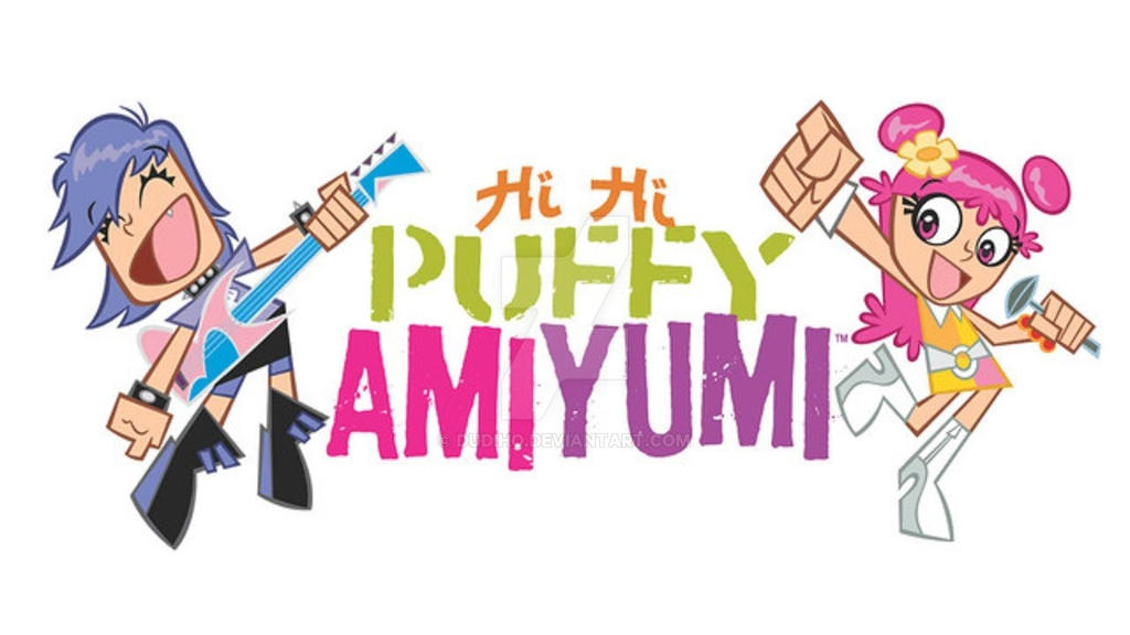 Хай хай работа. Hi Hi puffy AMIYUMI. Hi Hi puffy AMIYUMI logo. Хай Хай Паффи ами Юми.