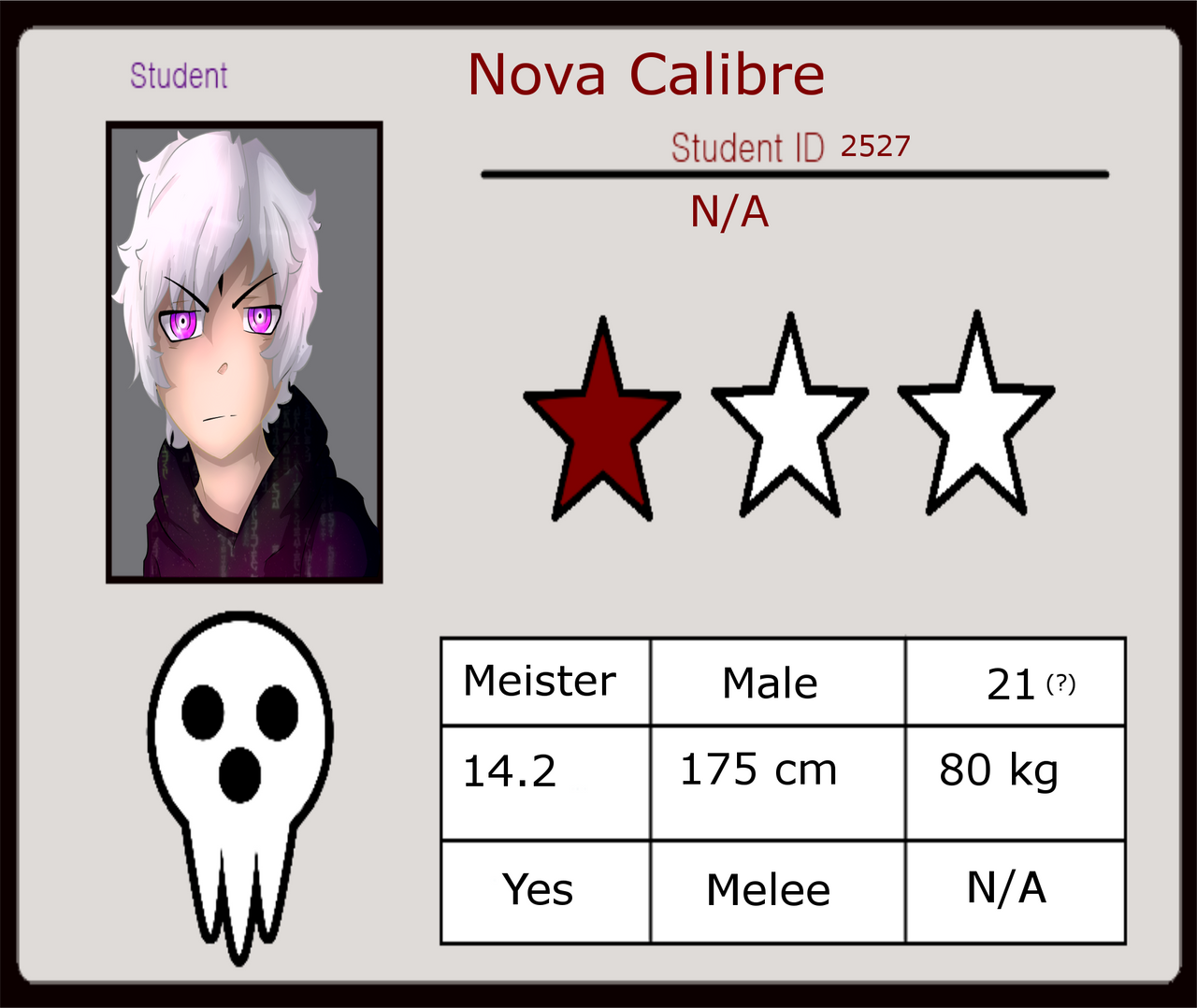 Soul Eater OC Student ID Nova Calibre by Cryshads on DeviantArt