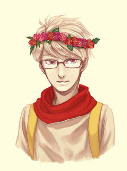 Flower crown on a hipster